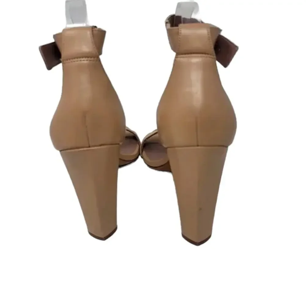 Diane Von Furstenberg Block Heel Open Toe Buckle Ankle Heel Sandal Shoes Size 11